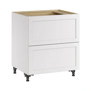 Whalen CLICK-IT Enfield 30-in W x 34.5-in H x 24-in D Classic White Birch 2-Drawer Base Ready To Assemble Plywood Cabinet (Raised Panel Style)