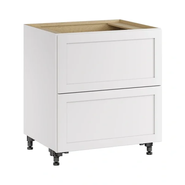 Whalen CLICK-IT Enfield 30-in W x 34.5-in H x 24-in D Classic White Birch 2-Drawer Base Ready To Assemble Plywood Cabinet (Raised Panel Style)