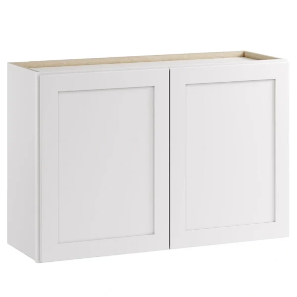 Whalen CLICK-IT Enfield 36-in W x 24-in H x 12-in D Classic White Birch Wall Ready To Assemble Plywood Cabinet (Raised Panel Shaker Door Style)