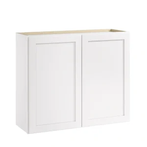 Whalen CLICK-IT Enfield 36-in W x 30-in H x 12-in D Classic White Birch Wall Ready To Assemble Plywood Cabinet (Raised Panel Shaker Door Style)