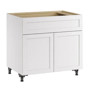 Whalen CLICK-IT Enfield 36-in W x 34.5-in H x 24-in D Classic White Birch 1-Drawer Base Ready To Assemble Plywood Cabinet (Raised Panel Shaker Style)