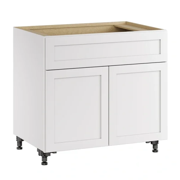 Whalen CLICK-IT Enfield 36-in W x 34.5-in H x 24-in D Classic White Birch 1-Drawer Base Ready To Assemble Plywood Cabinet (Raised Panel Shaker Style)