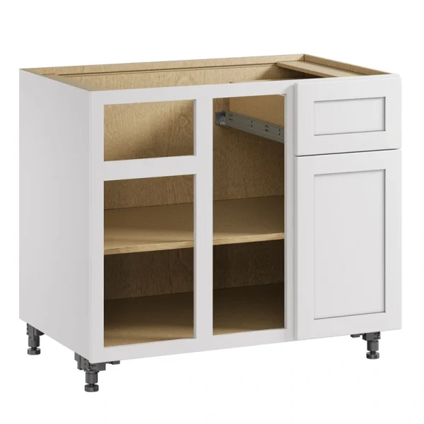 Whalen CLICK-IT Enfield 36-in W x 34.5-in H x 24-in D Classic White Birch Blind Corner Base Ready To Assemble Plywood Cabinet (Raised Panel Shaker Style)