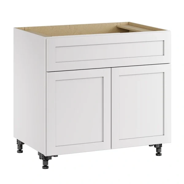 Whalen CLICK-IT Enfield 36-in W x 34.5-in H x 24-in D Classic White Birch Sink Base Ready To Assemble Plywood Cabinet (Raised Panel Shaker Style)
