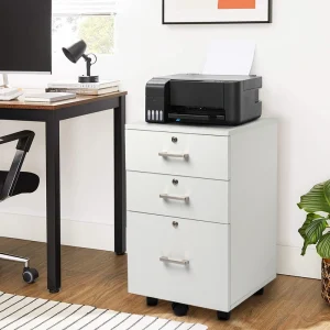 Winado White 3-Drawer File Cabinet, 24.40  19.68  15.74in Vertical Filing Cabinet for Home Office, Traditional Style, Sturdy & Durable Construction