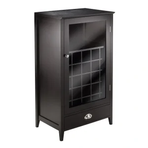 Winsome Wood 25-Bottle Espresso Wood Wine Cabinet