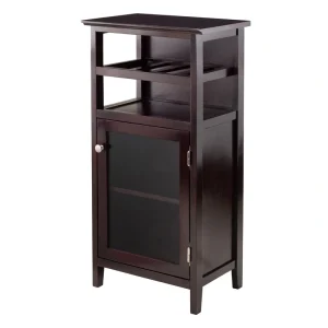 Winsome Wood 8-Bottle Espresso Wood Wine Cabinet