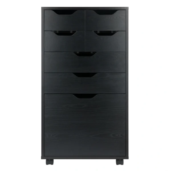 Winsome Wood Halifax Black 6-Drawer 19.21-in File Cabinet