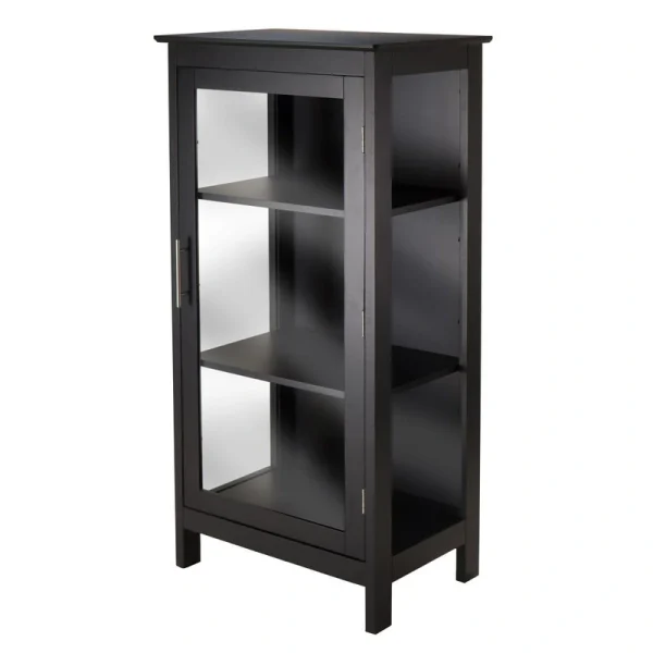 Winsome Wood Poppy Transitional Black Wood Curio Cabinet
