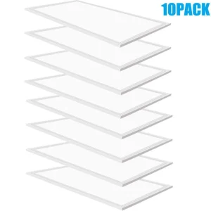 WYZM 2 ft. x 4 ft. 175-Watt Equivalent Integrated White LED Flat Panel Light Troffer Lights 7800 Lumens, 5000K (10-Pieces)