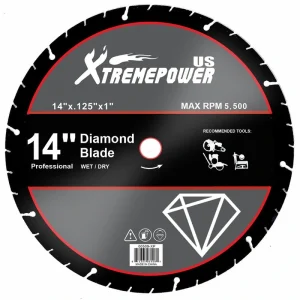 XtremepowerUS 14 in. x 0.125 in. x 1 in. Diamond Metal Steel Cut Off Saw Blade Wheel Abrasive