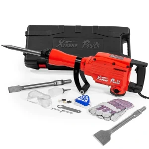XtremepowerUS 2200-Watt Heavy-Duty Demolition Jack Hammer Concrete Breaker with 3 in. x 12 in. Scaling Chisel Bit and Tool Kit T726935870