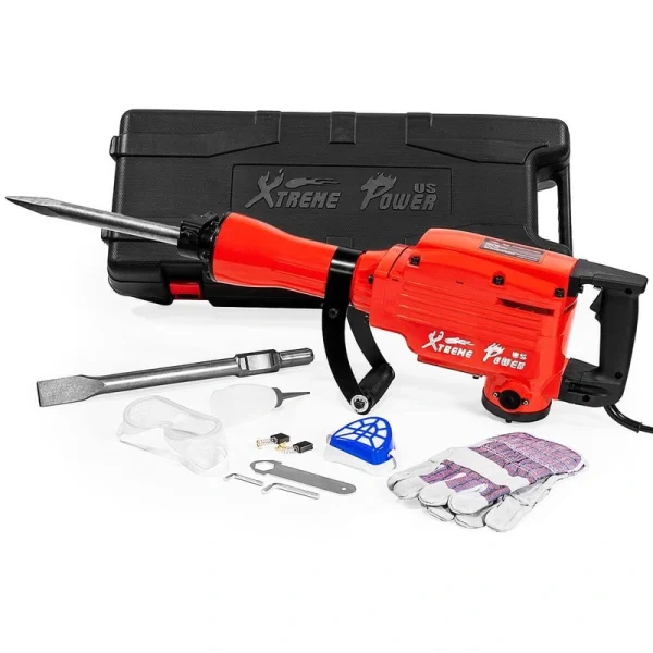 XtremepowerUS 24 in. 2200-Watt Heavy-Duty Electric Jackhammer Demolition Hammer Concrete Breaker Tool Kit T726936137