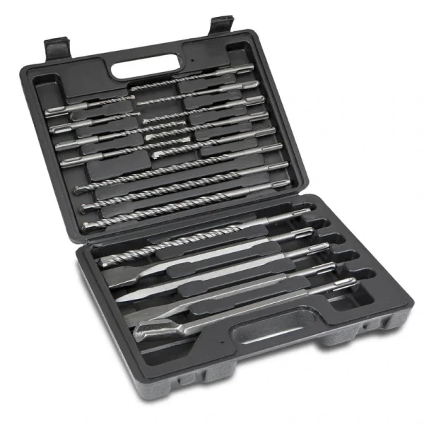 XtremepowerUS SDS-Plus Tungsten Carbide Rotary Hammer Drill and Chisel Metric Bit Set (17-piece)