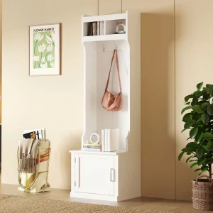 Yiekholo Casual 40.1-in White Wood Hall Tree T726916295