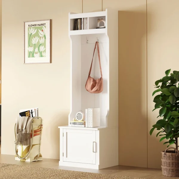 Yiekholo Casual 40.1-in White Wood Hall Tree T726916295