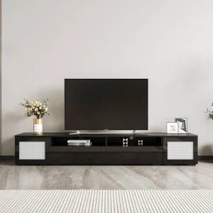 Yiekholo Modern/Contemporary Black Tv Cabinet (Accommodates TVs up to 80-in) T726916309