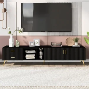 Yiekholo Modern/Contemporary Walnut Tv Cabinet (Accommodates TVs up to 65-in)