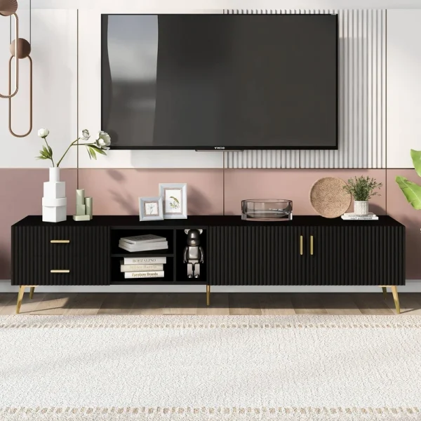 Yiekholo Modern/Contemporary Walnut Tv Cabinet (Accommodates TVs up to 65-in)