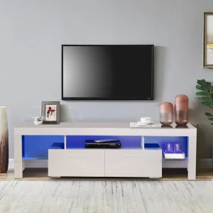 Yiekholo Modern/Contemporary White Tv Cabinet (Accommodates TVs up to 65-in)