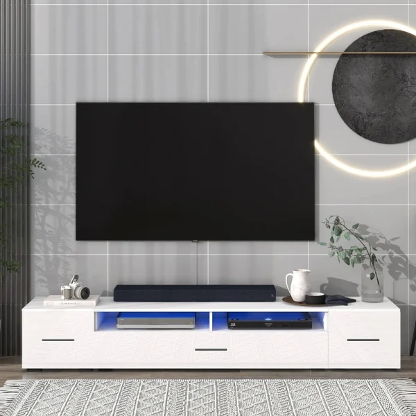 Yiekholo Modern/Contemporary White Tv Cabinet (Accommodates TVs up to 80-in) T726916299