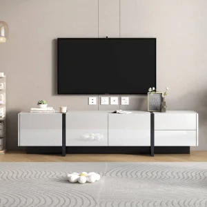 Yiekholo Modern/Contemporary White Tv Cabinet (Accommodates TVs up to 80-in) T726916300