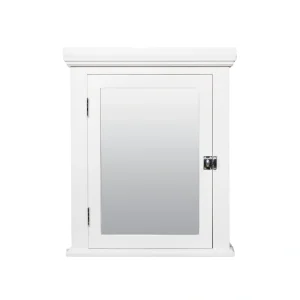 Zenna Home 22.38-in x 27.19-in Surface Mount White Mirrored Medicine Cabinet