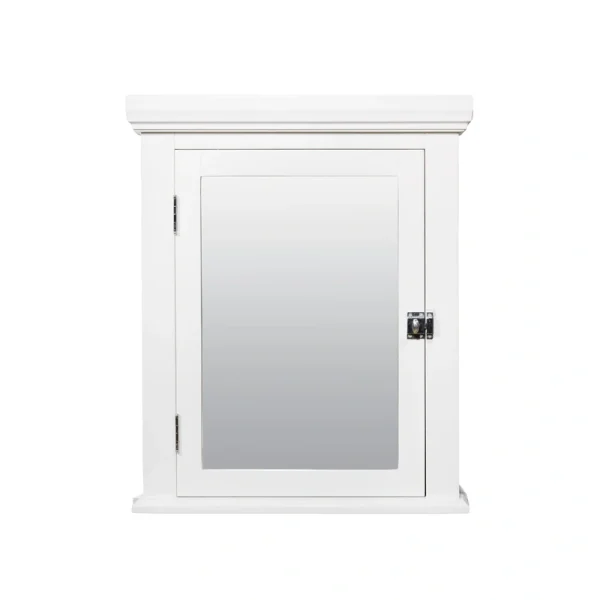 Zenna Home 22.38-in x 27.19-in Surface Mount White Mirrored Medicine Cabinet